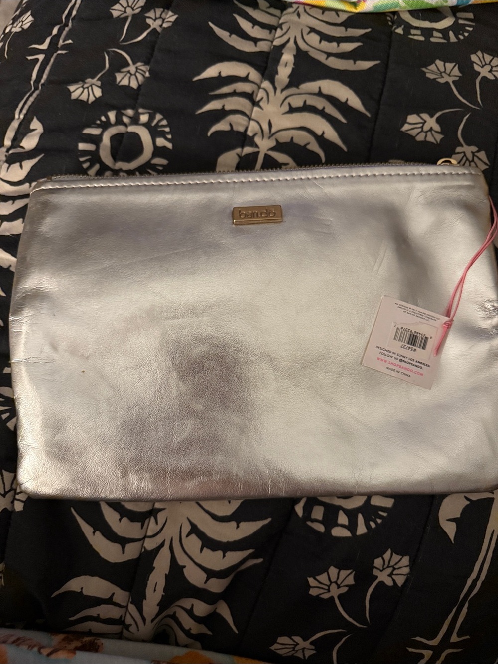 NWT Ban.do Silver Metallic Clutch/Pouch